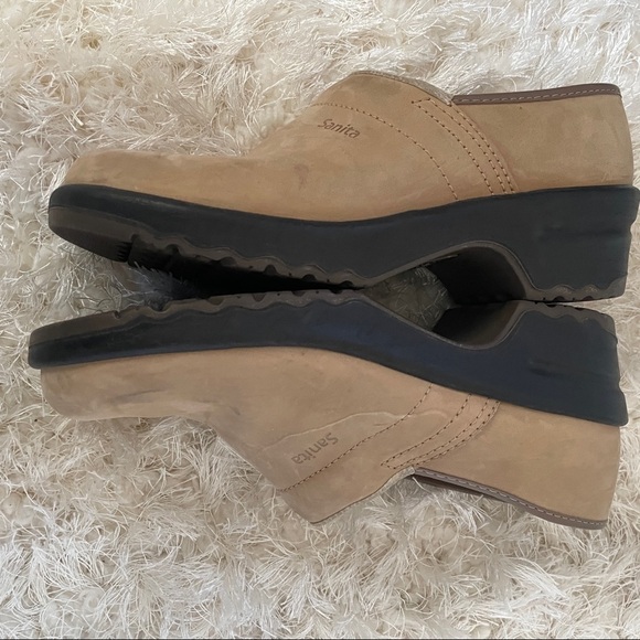 SANITA 38 Seude clogs tan cream professional shoes slip on - Picture 3 of 9